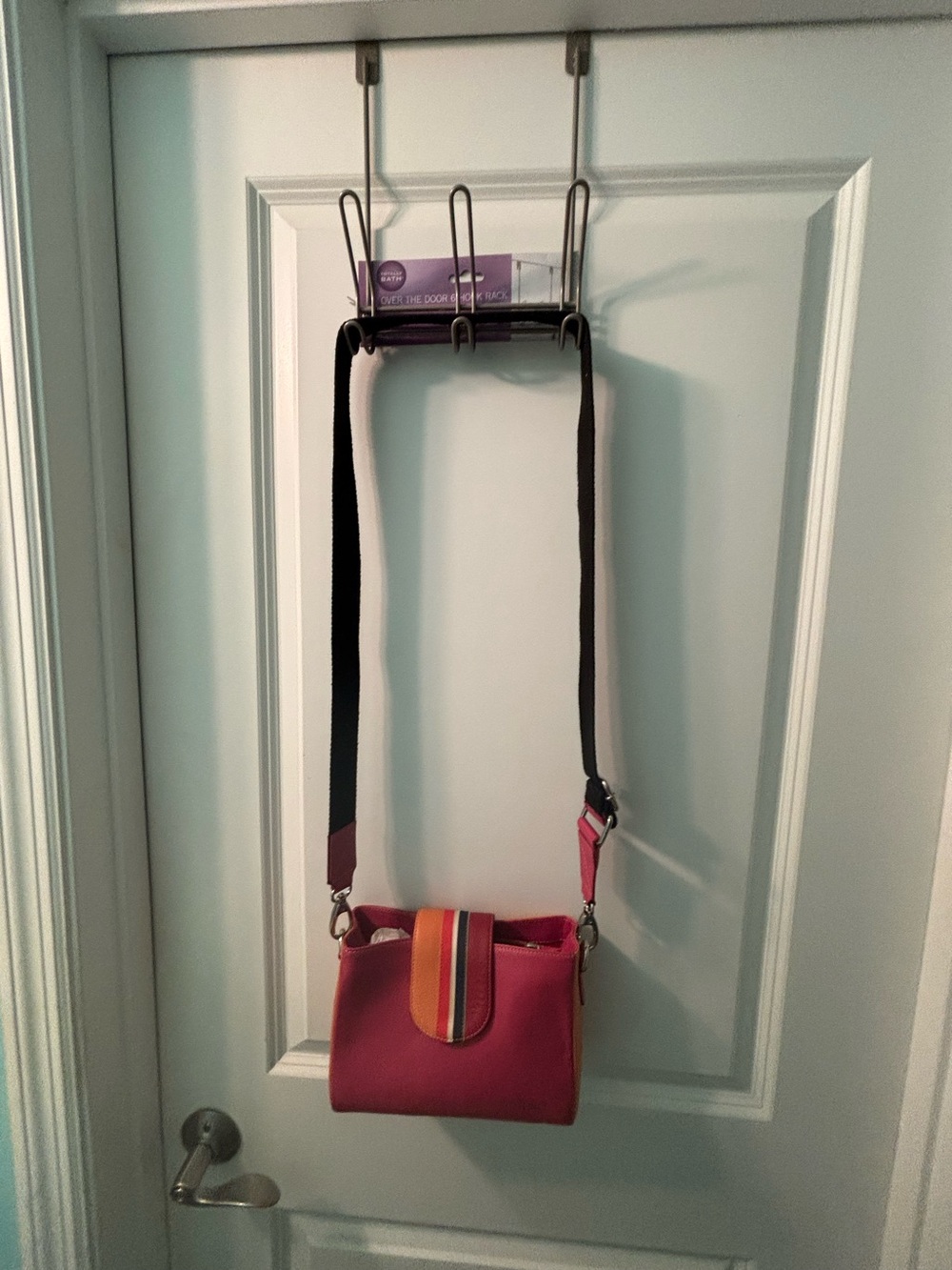 Excellent Soruka leather orange  fuchsia crossbody bag